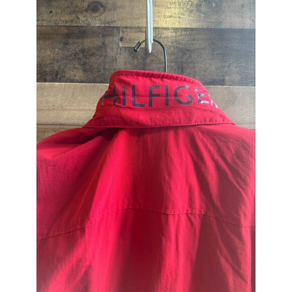 Tommy Hilfiger Men’s Red Jacket with Collapsible Hood – Size Medium - Picture 7 of 10